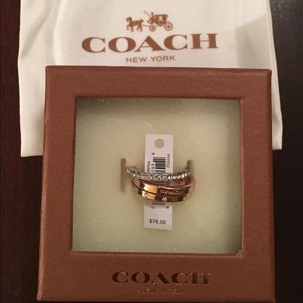 💍Authentic Coach Trio Ring Set💍